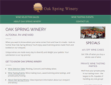 Tablet Screenshot of oakspringwinery.com